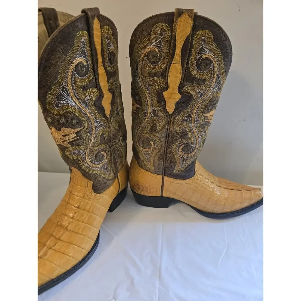 El General Coyboy Boots Size Mens 7 Caimen Tail Nice Condition